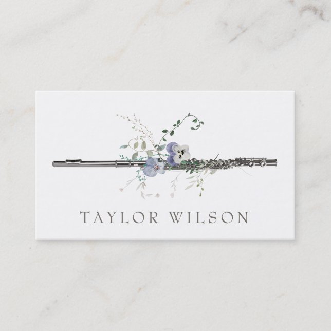 wildflowers violet flute teacher business card (Front)