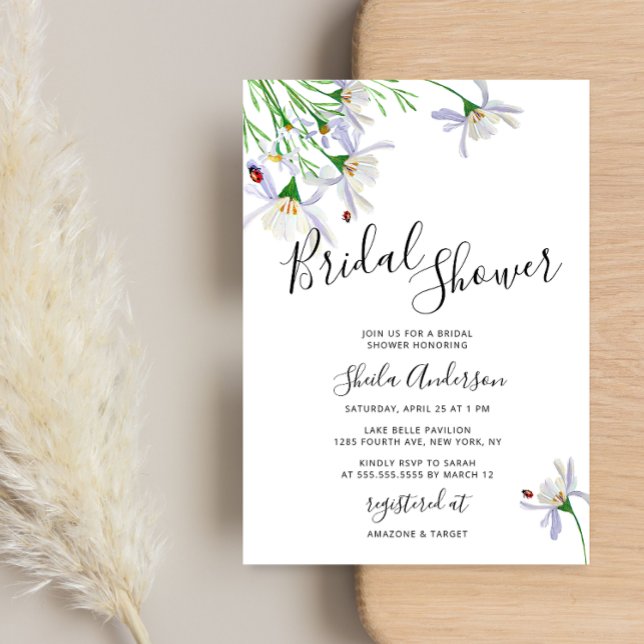 Wildflowers Watercolor Bridal Shower Invitation (Creator Uploaded)