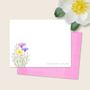 Wildflowers Watercolor Floral Spring Stationery Card