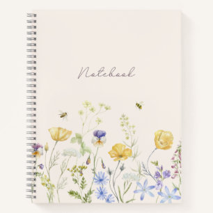 Wildflowers, watercolor  notebook