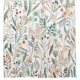 Wildflowers watercolor seamless pattern. Flowers f