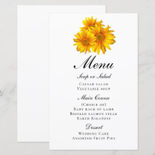Wildflowers Watercolor Spring  Floral Wedding Menu