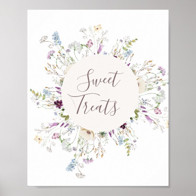 Wildflowers watercolor Sweet Treats Poster (Front)
