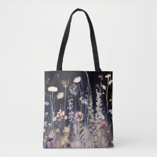Wildflowers Watercolor Wispers Shoulder Tote Bag