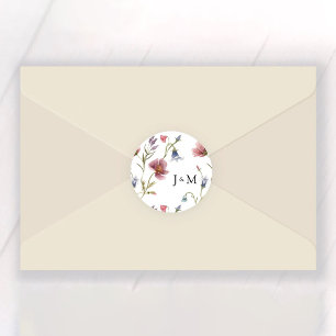 Wildflowers Wedding Classic Round Sticker