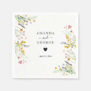 Wildflowers Wedding cocktails Napkin