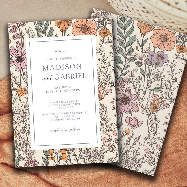 Wildflowers Wedding Invitation (Creator Uploaded)