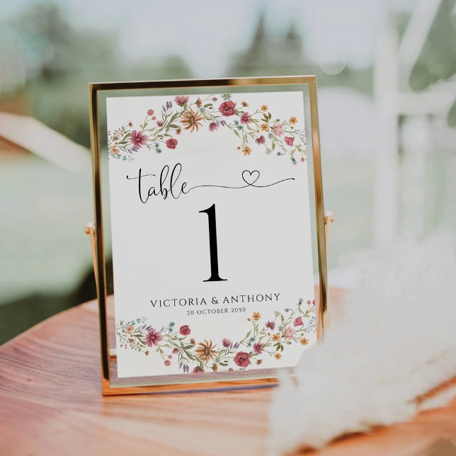 Wildflowers Wedding Table Numbers (Creator Uploaded)