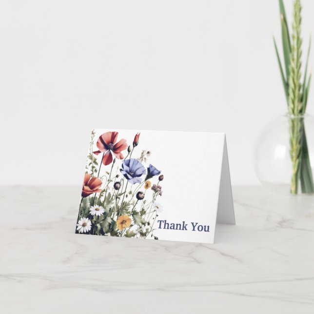 Wildflowers Wedding Thank You Card (Front)