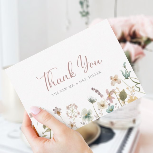 Wildflowers Wedding Thank You Card (Creator Uploaded)