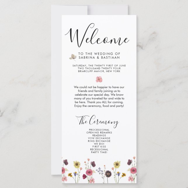 🌸 💍 Wildflowers Wedding Welcome (Front)