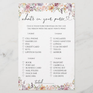 Wildflowers what's in your purse game