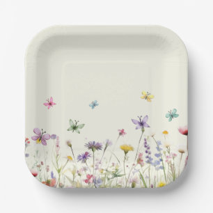 Wildflowers whimsical Party Paper Plate