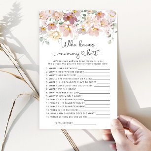 Wildflowers Who knows mommy best baby shower game