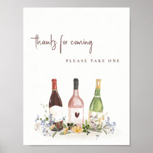 Wildflowers Wine Bottles Favor Sign Bridal Shower