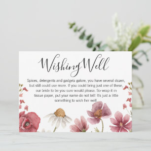 Wildflowers Wishing Well Bridal Shower Card