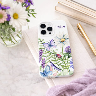 Wildflowers with Butterfly Monogram Case-Mate iPhone 14 Pro Max Case