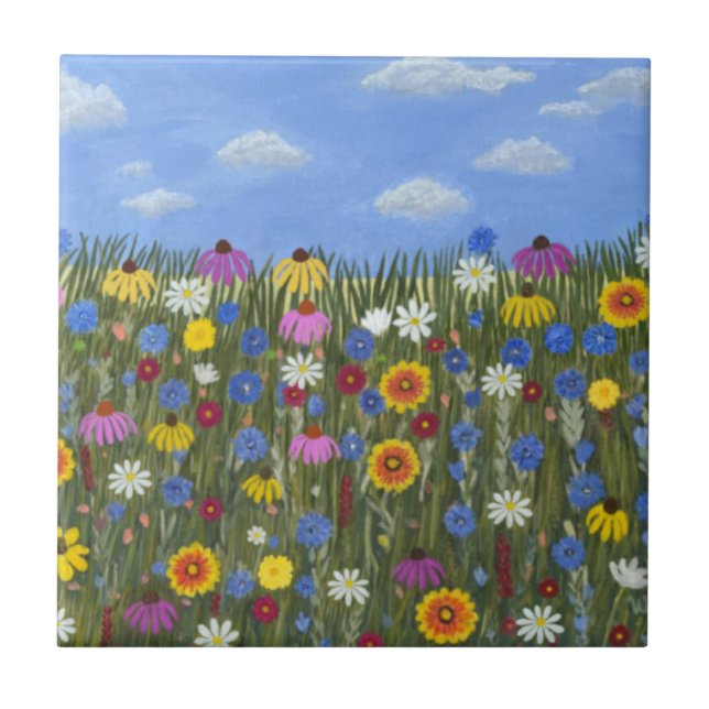 Wildflowers with Daisies Tile (Front)
