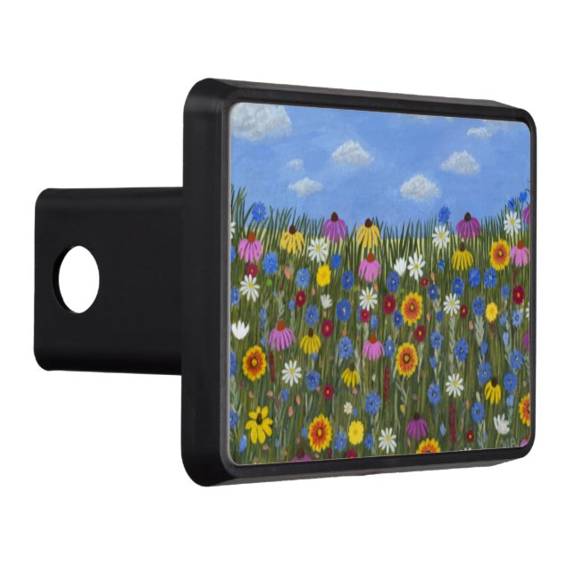 Wildflowers with Daisies Trailer Hitch Cover (Right)