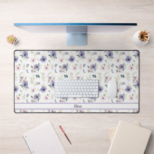Wildflowers with pastel colours and greenery desk mat