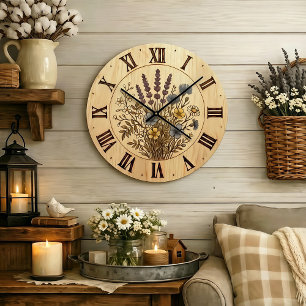 Wildflowers Wooden Wall Clock