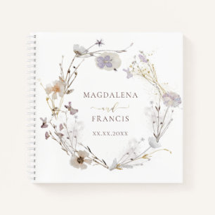 wildflowers wreath wedding Guest Book