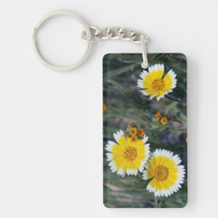 Wildflowers Yellow and White Sunflowers Keychain