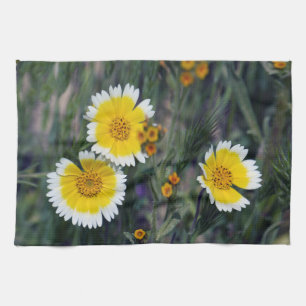 Wildflowers Yellow and White Sunflowers Kitchen Towel
