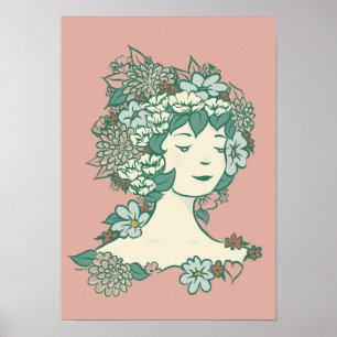Wildflowers - Zinny - Pink Poster