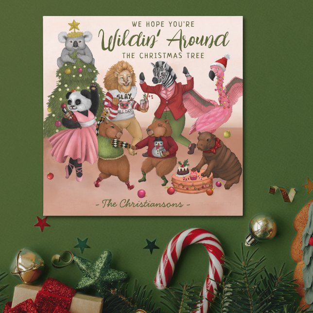 Wilding Autour de la carte de Noël Tree Holiday Ca (Créateur téléchargé)
