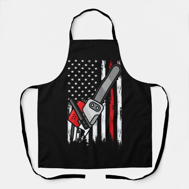 Wildland Firefighter Chainsaw Red Line American Fl Apron (Front)