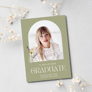 Wildlflower Photo Simple Girl Graduation Party  Invitation
