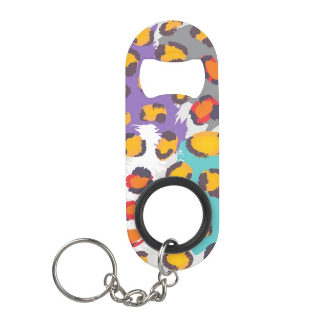 Wildlife animal pattern keychain bottle opener (Front)