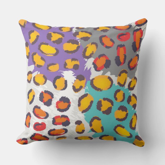 Wildlife animal pattern throw pillow (Front)