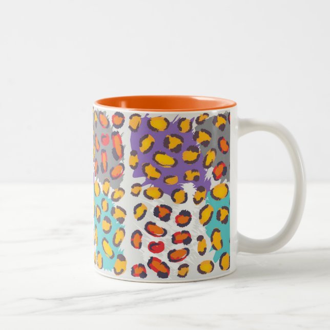 Wildlife animal pattern Two-Tone coffee mug (Right)