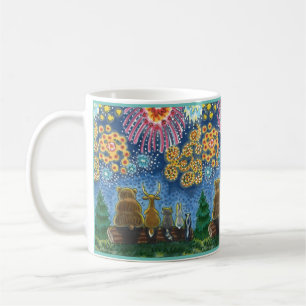 WILDLIFE ANIMALS 4TH OF JULY FIREWORKS, CUTE Funny Coffee Mug