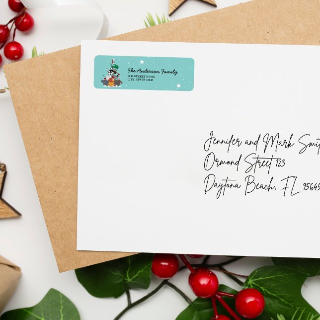 Wildlife Animals Christmas Tree Return Address (Wildlife Animals Christmas Tree Return Labels)