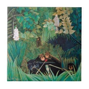 Wildlife Animals in Tropical Forest Tile
