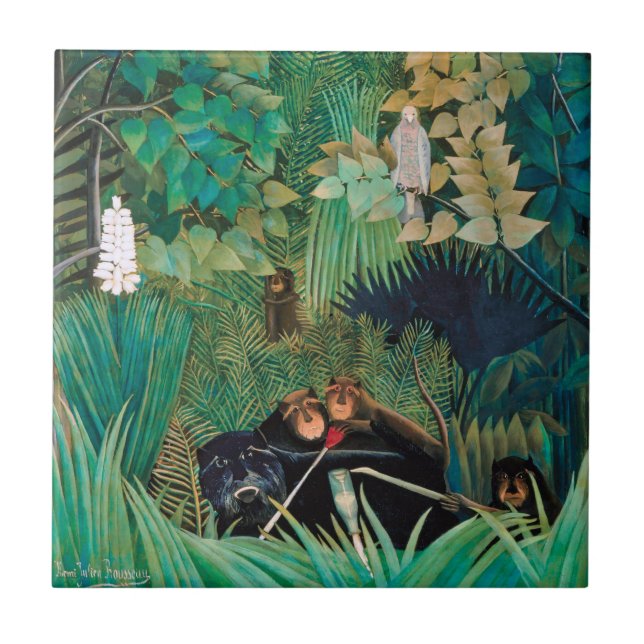 Wildlife Animals in Tropical Forest Tile (Front)