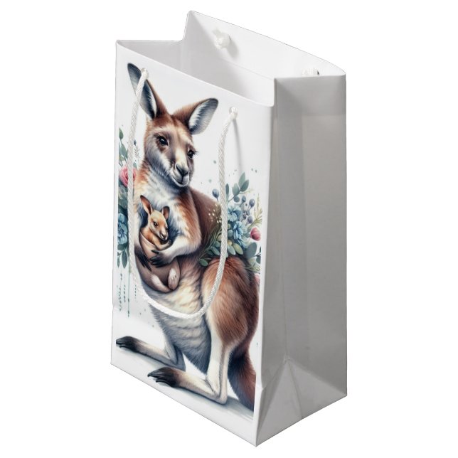 Wildlife Animals Kangaroo Small Gift Bag (Front Angled)
