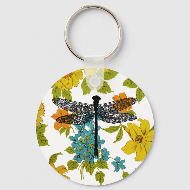 wildlife art dragonfly Bug Insect Silhouette  Keychain (Front)