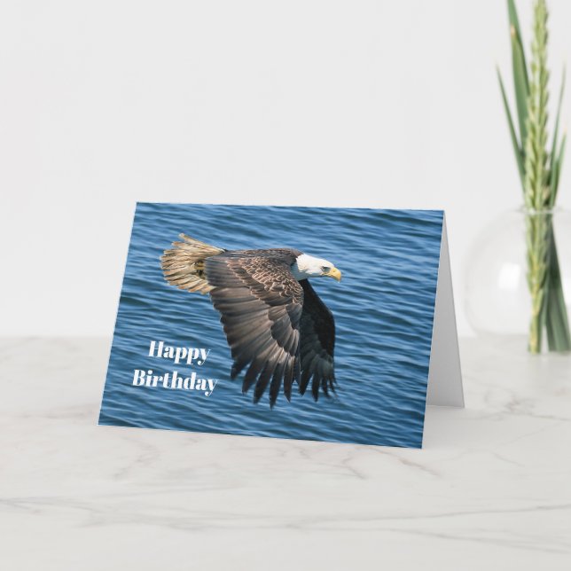 Wildlife Bald Eagle Photo Birthday Card (Front)