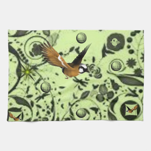 wildlife bird kitchen hand towel (Horizontal)