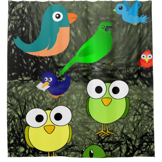 wildlife birds showercurtain (Front)