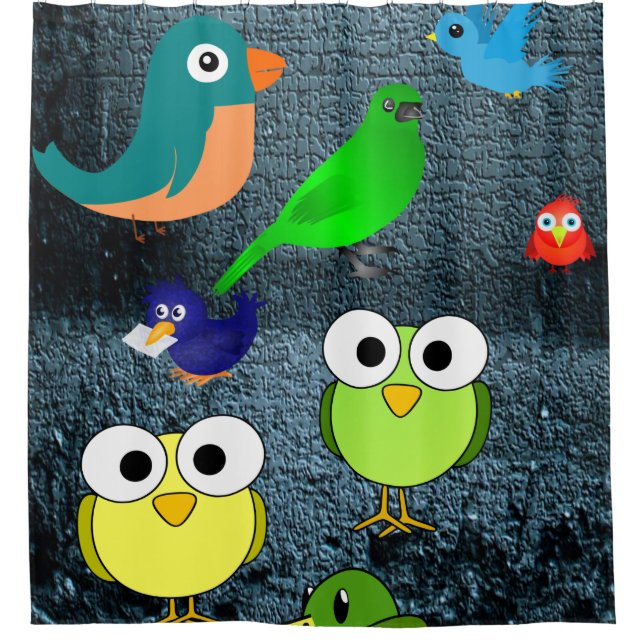 wildlife birds showercurtain (Front)