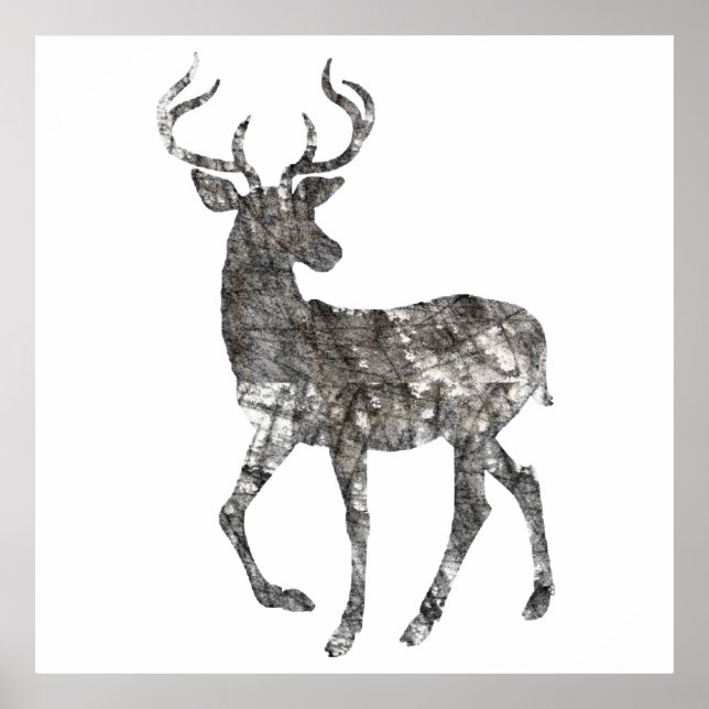 Wildlife Black And White  Deer Art & Wall Decor (Front)
