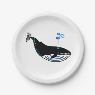 Wildlife - Blue WHALE - Endangered animal - Party Paper Plate