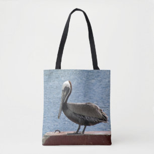 Wildlife Brown Pelican Water Photo Tote Bag