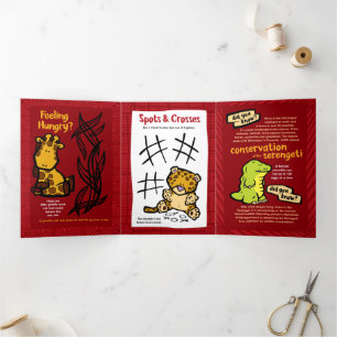 Wildlife Cheetah Puzzle Greeting Card Trifold 