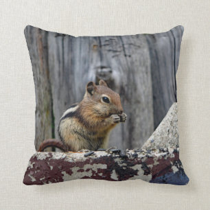 Wildlife Chipmunk Animal Photo Throw Pillow